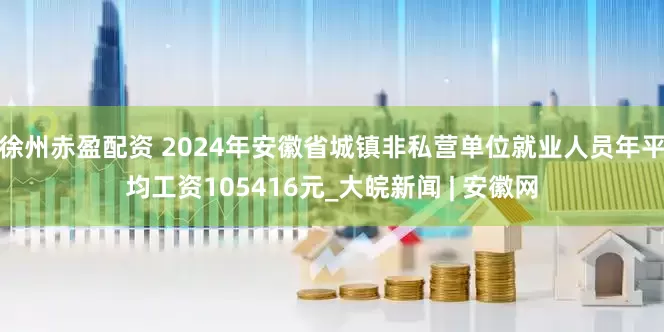 徐州赤盈配资 2024年安徽省城镇非私营单位就业人员年平均工资105416元_大皖新闻 | 安徽网